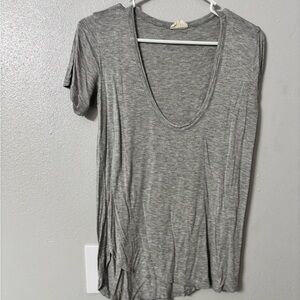 Slouchy U neck Gray Women's Top
